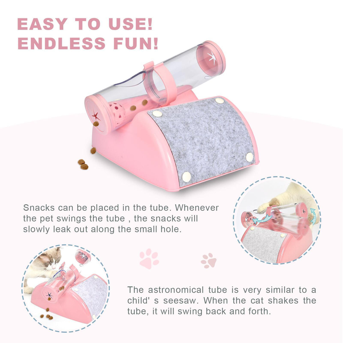 Cat Play Box Kit Pet Toy Kitten Toys Interactive Ball Peek Hunting Toy-Pink