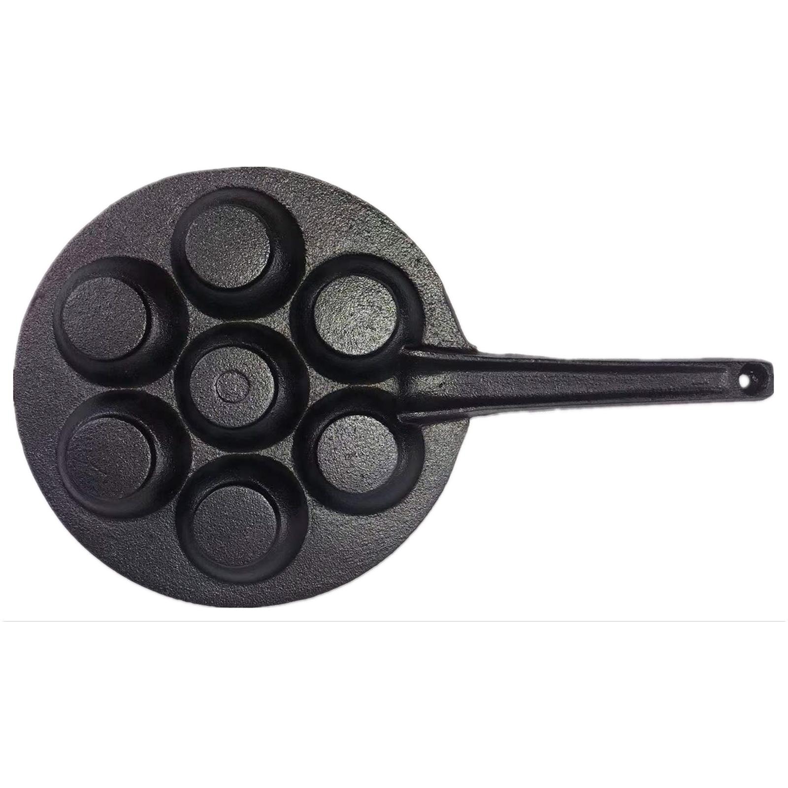 YES4HOMES 7 Holes Mini Cast Iron Cake Pan Mini Dutch Pancake Cake Pan with Handle