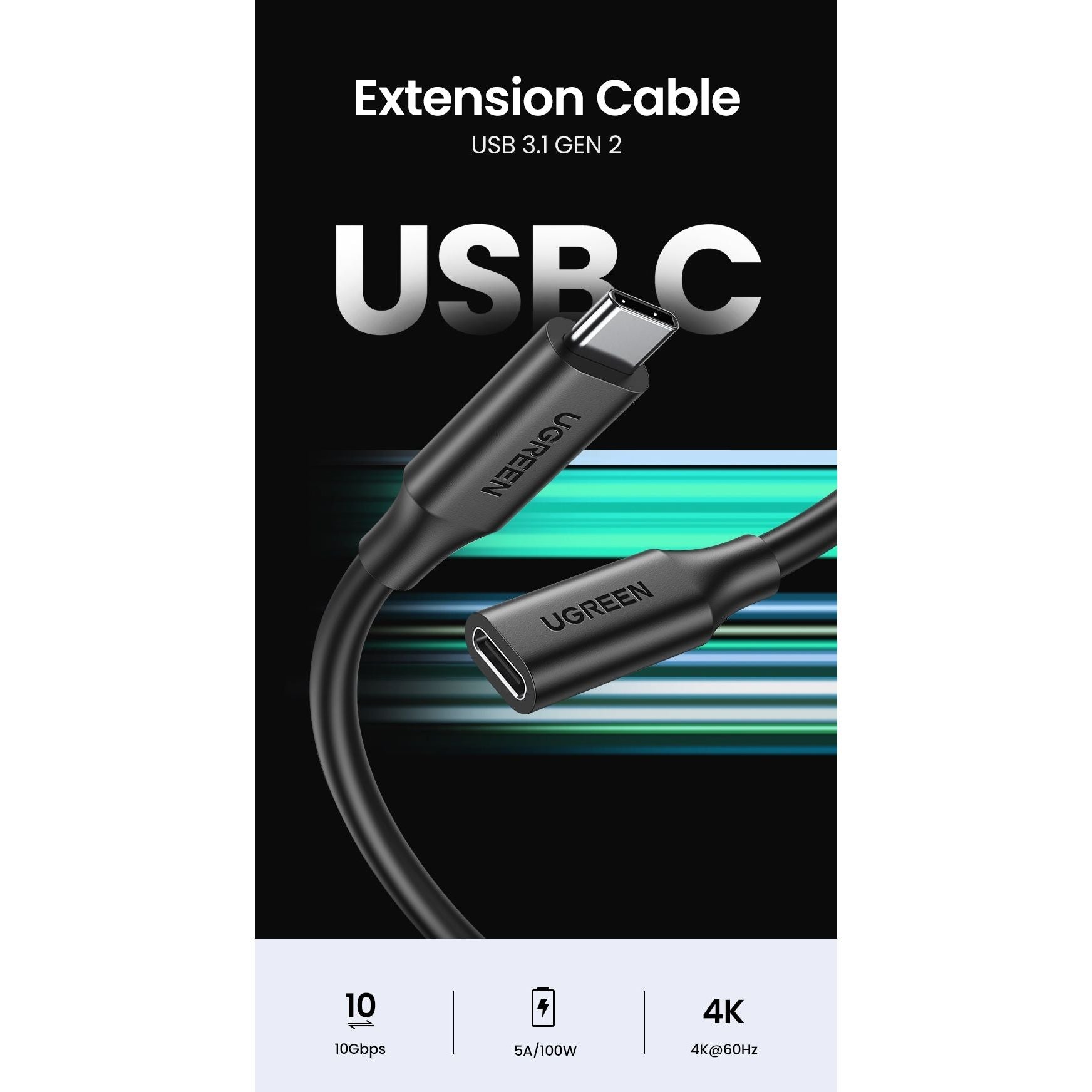UGREEN 10387 USB-C Extension Cable 1M