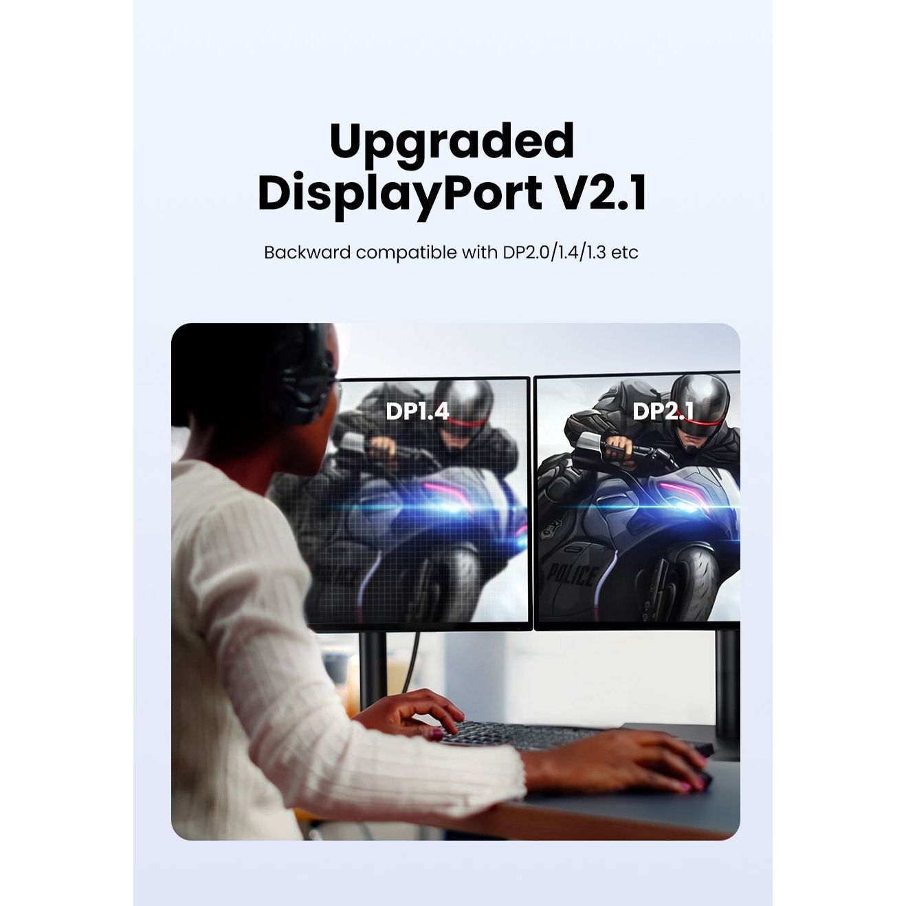 UGREEN 15383 16K Displayport 2.1 Male to Male VESA Certified Cable 1M