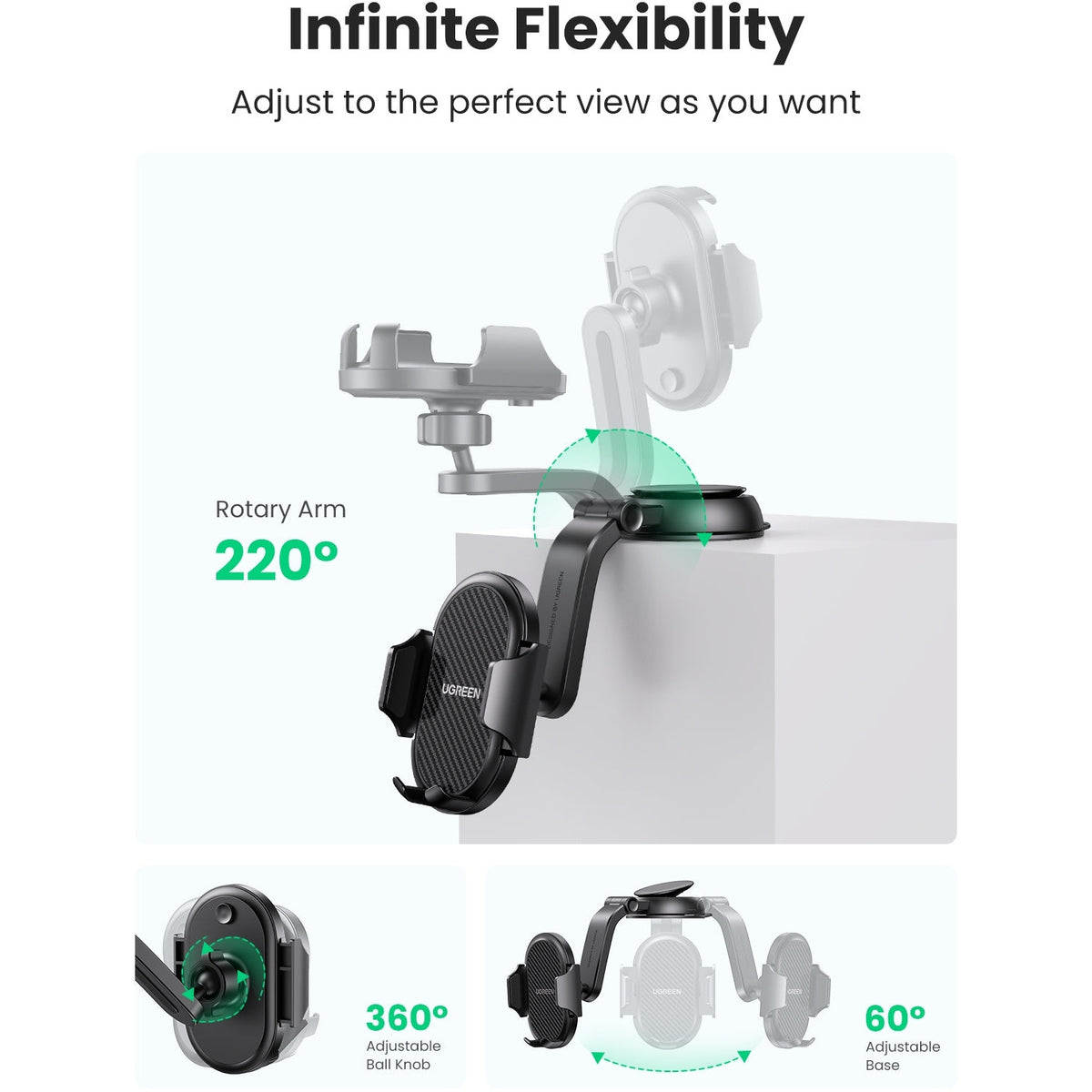 UGREEN 20473 Waterfall-Shaped Suction Cup Phone Mount