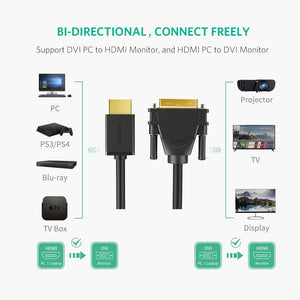 UGREEN HDMI To DVI 24+1 Cable 1M (30116)