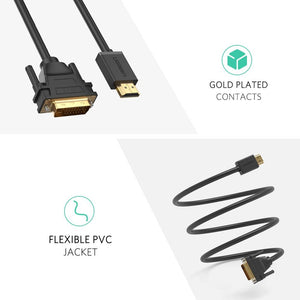 UGREEN HDMI To DVI 24+1 Cable 1M (30116)