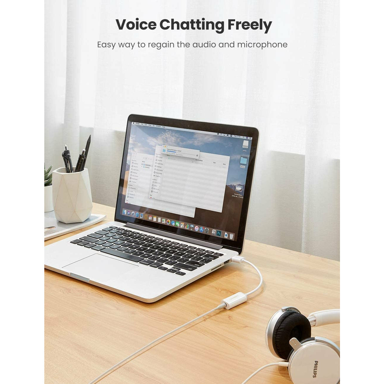 UGREEN USB A Male to 3.5 mm Aux Cable (White)