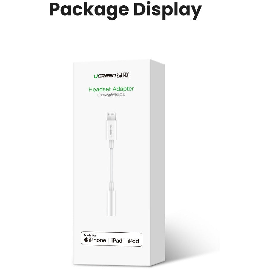 UGREEN 30759 iPhone 8-pin to 3.5mm Headphone Adapter