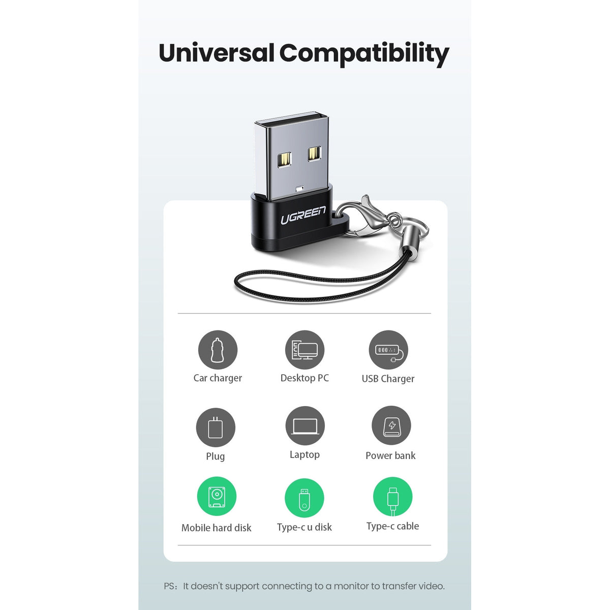 UGREEN 50568 USB-C 3.1 Female to USB-A 2.0 Male Adapter