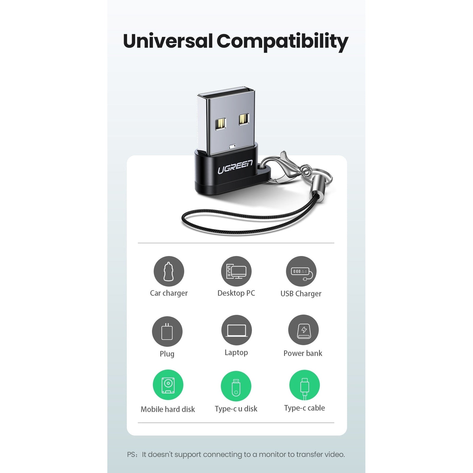 UGREEN 50568 USB-C 3.1 Female to USB-A 2.0 Male Adapter