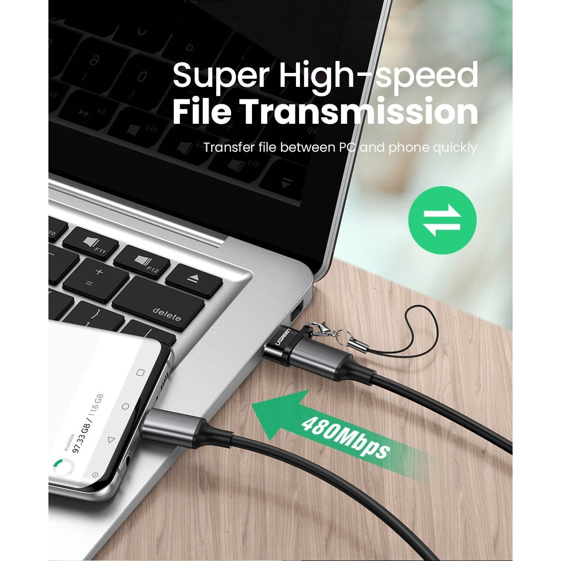 UGREEN 50568 USB-C 3.1 Female to USB-A 2.0 Male Adapter