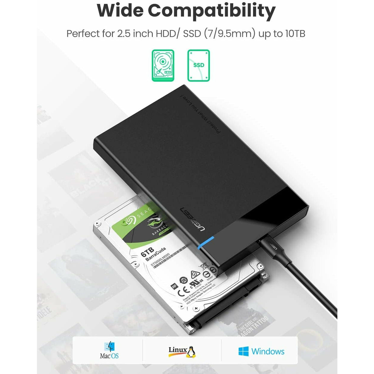 UGREEN USB-C 2.5-inch Hard Drive Box 50743