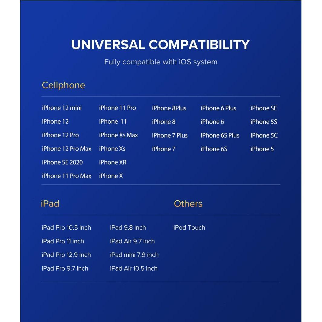 UGREEN 60521 USB-A to 8-pin 90 Degree Angel Cable 1M