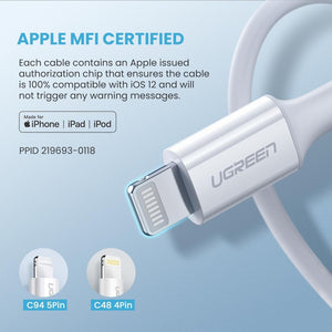 UGREEN 60749 MFi USB-C to iPhone 8-pin Charging Cable 2M