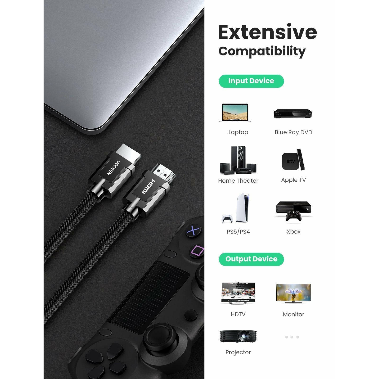 UGREEN 80602 8K HDMI 2.1 Cable 3M