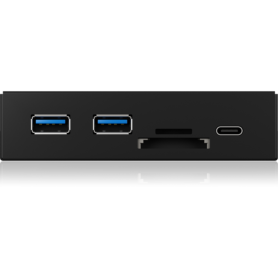 ICY BOX IB-HUB1417-i3 Frontpanel with USB 3.0 Type-C and Type-A hub with card reader