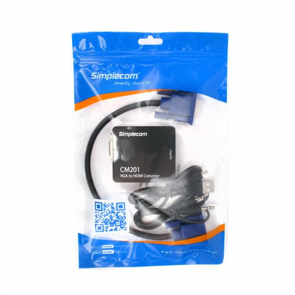 Simplecom CM201 Full HD 1080p VGA to HDMI Converter with Audio