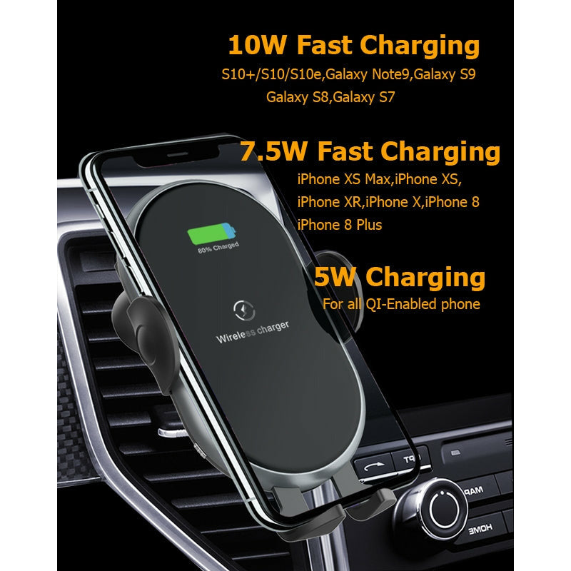 C366: Automatic Clamping Wireless Car Charger,with backlight