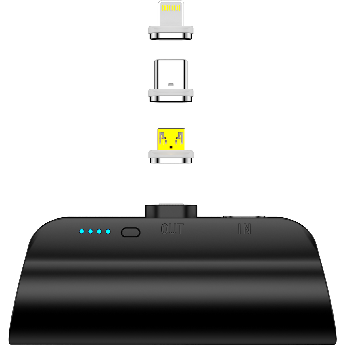 CHOETECH B660-BK 3000mAh Mini Power Bank with 3 Magnetic Connectors (Black)