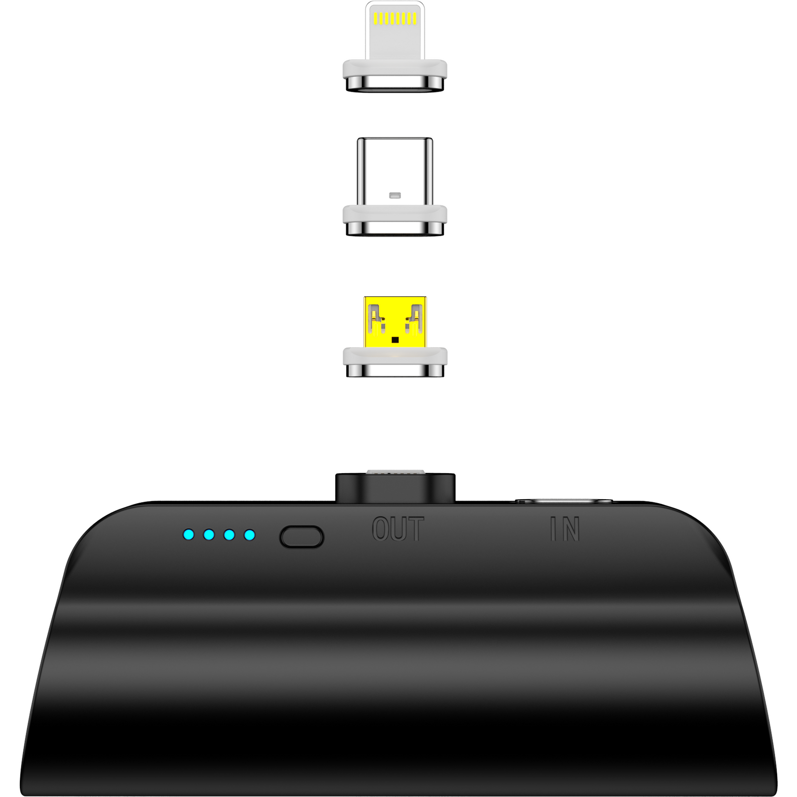 CHOETECH B660-BK 3000mAh Mini Power Bank with 3 Magnetic Connectors (Black)