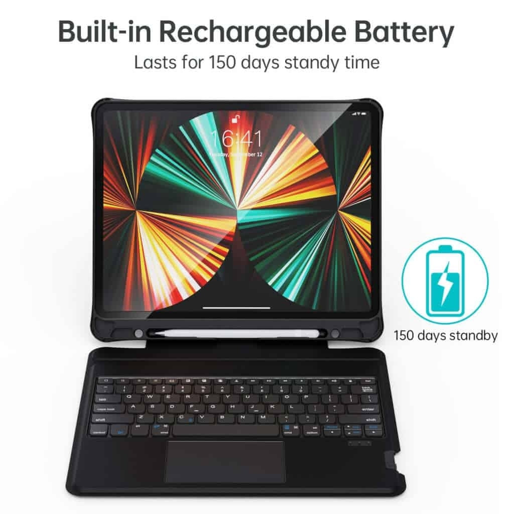 CHOETECH BH-017 Bluetooth Keyboard with Touchpad and Backlight for iPad Pro 10.9 " (Black)