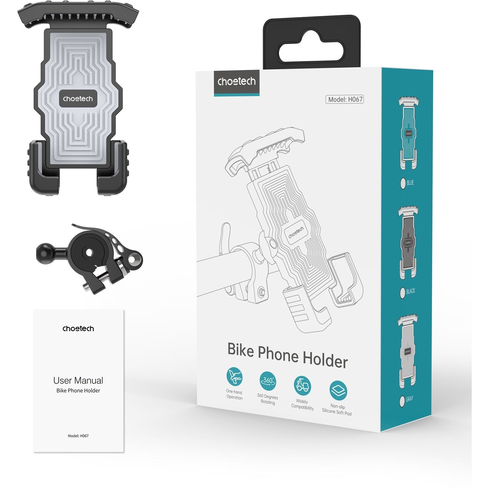 CHOETECH H067-BK Adjustable Mobile Stand for Bicycle (Black)