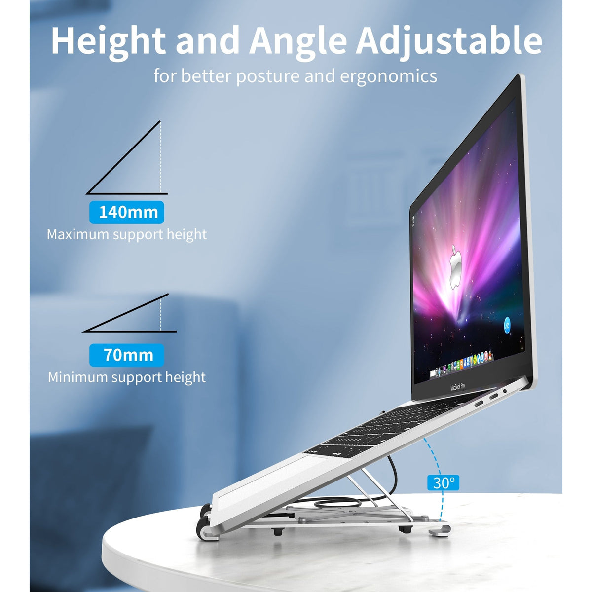 CHOETECH HUB-M43 7-in-1 USB-C Multiport Adapter with Foldable Laptop Stand