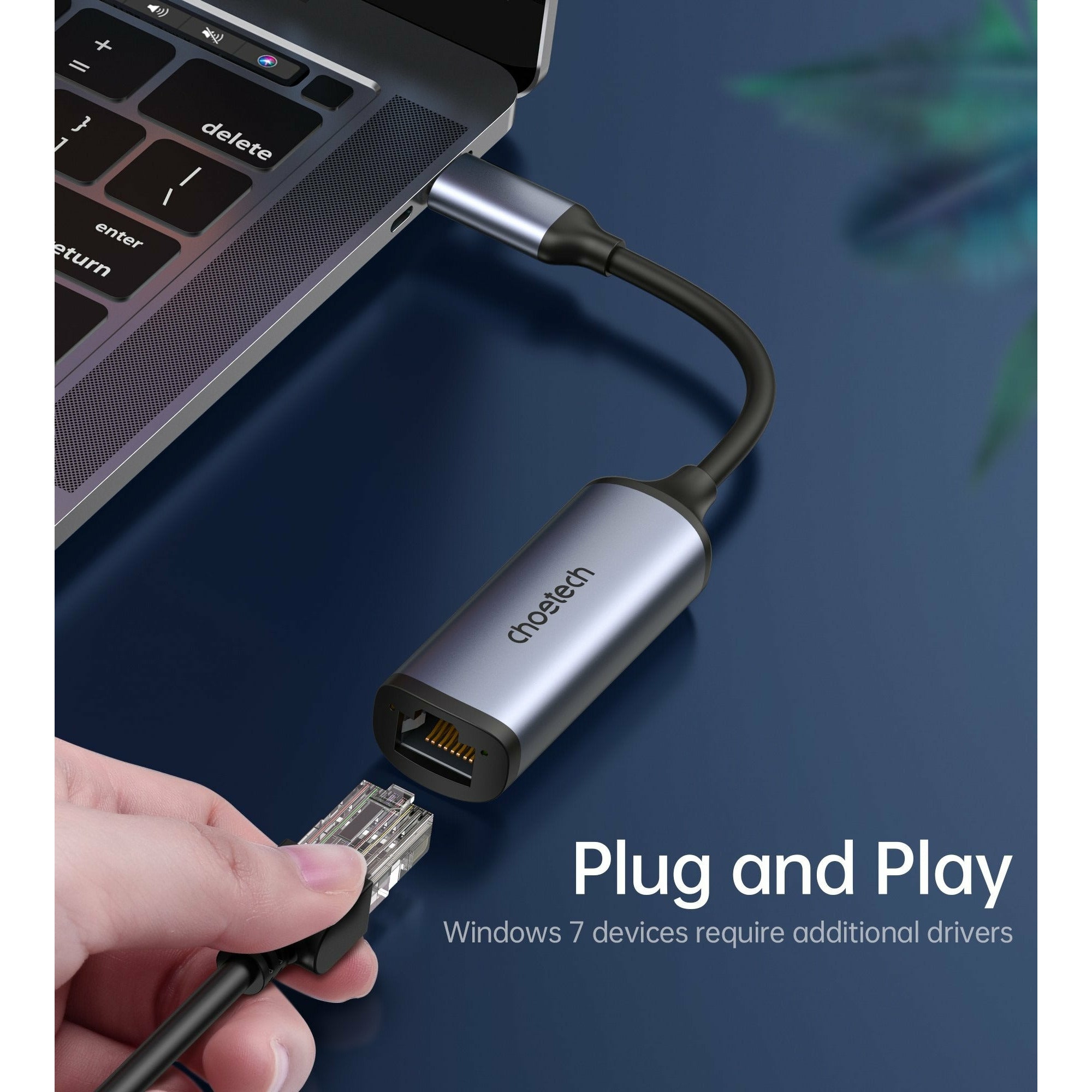 CHOETECH HUB-R02 USB-C to Gigabit Ethernet Adapter