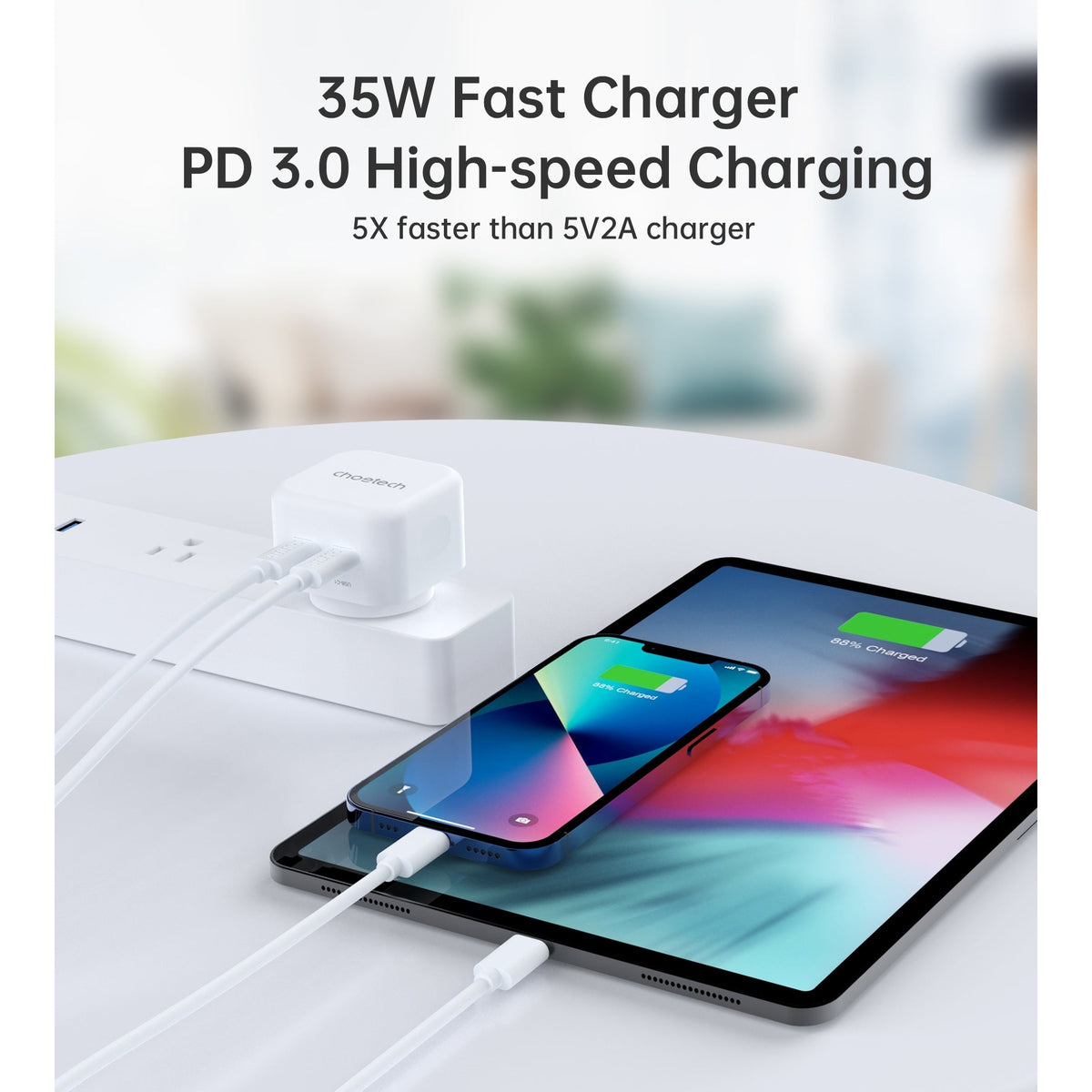 CHOETECH Q5008 PD 35W Dual USB-C Charger