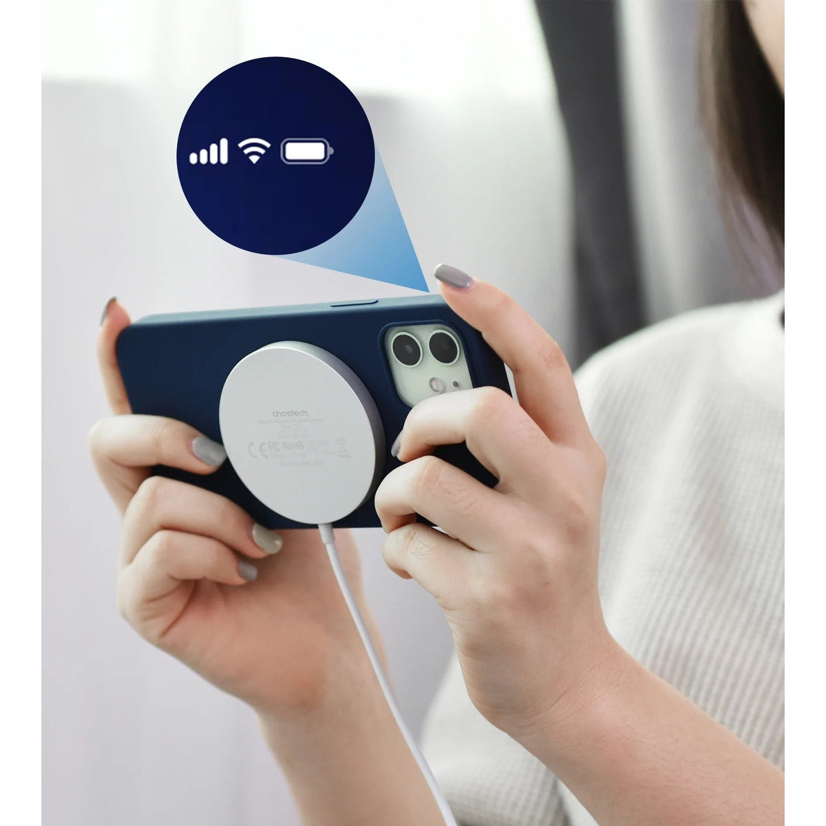 CHOETECH T518-F 15W Removable Wireless Magnetic Charger for iPhone12/13/14