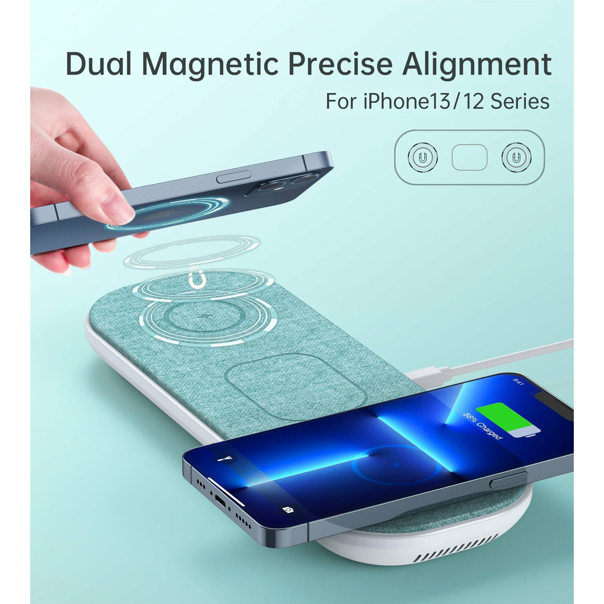 CHOETECH T569-S Magleap 3-in-1 Magnetic Wireless Charging pad with AC Adapter