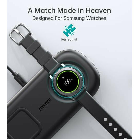Choetech T570-S 2-in-1 Wireless Charger, 10W Max Wireless Charging Pad with Adapter for Galaxy Watch