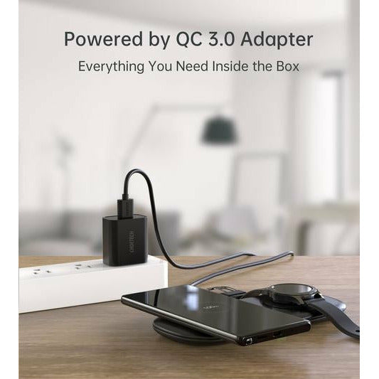 Choetech T570-S 2-in-1 Wireless Charger, 10W Max Wireless Charging Pad with Adapter for Galaxy Watch