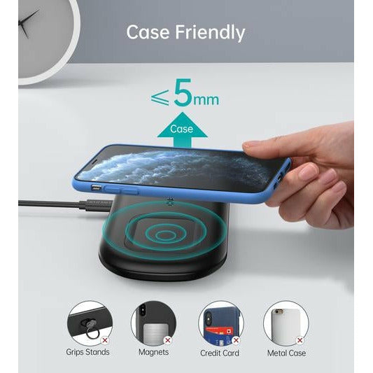 Choetech T570-S 2-in-1 Wireless Charger, 10W Max Wireless Charging Pad with Adapter for Galaxy Watch