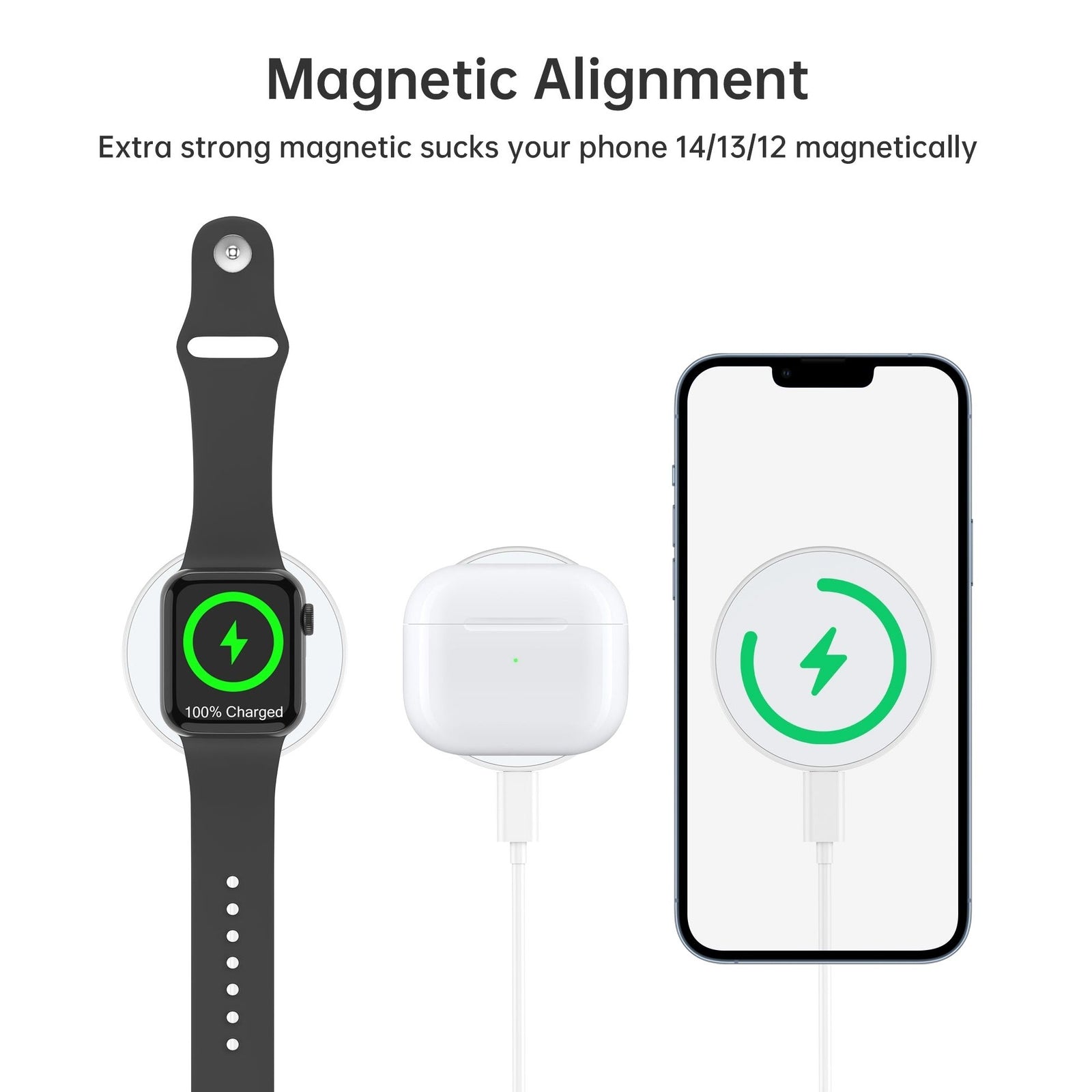 CHOETECH T603-F Ring Holder and Magnetic 15W Wireless Charger for Phone/airPod/iWatch