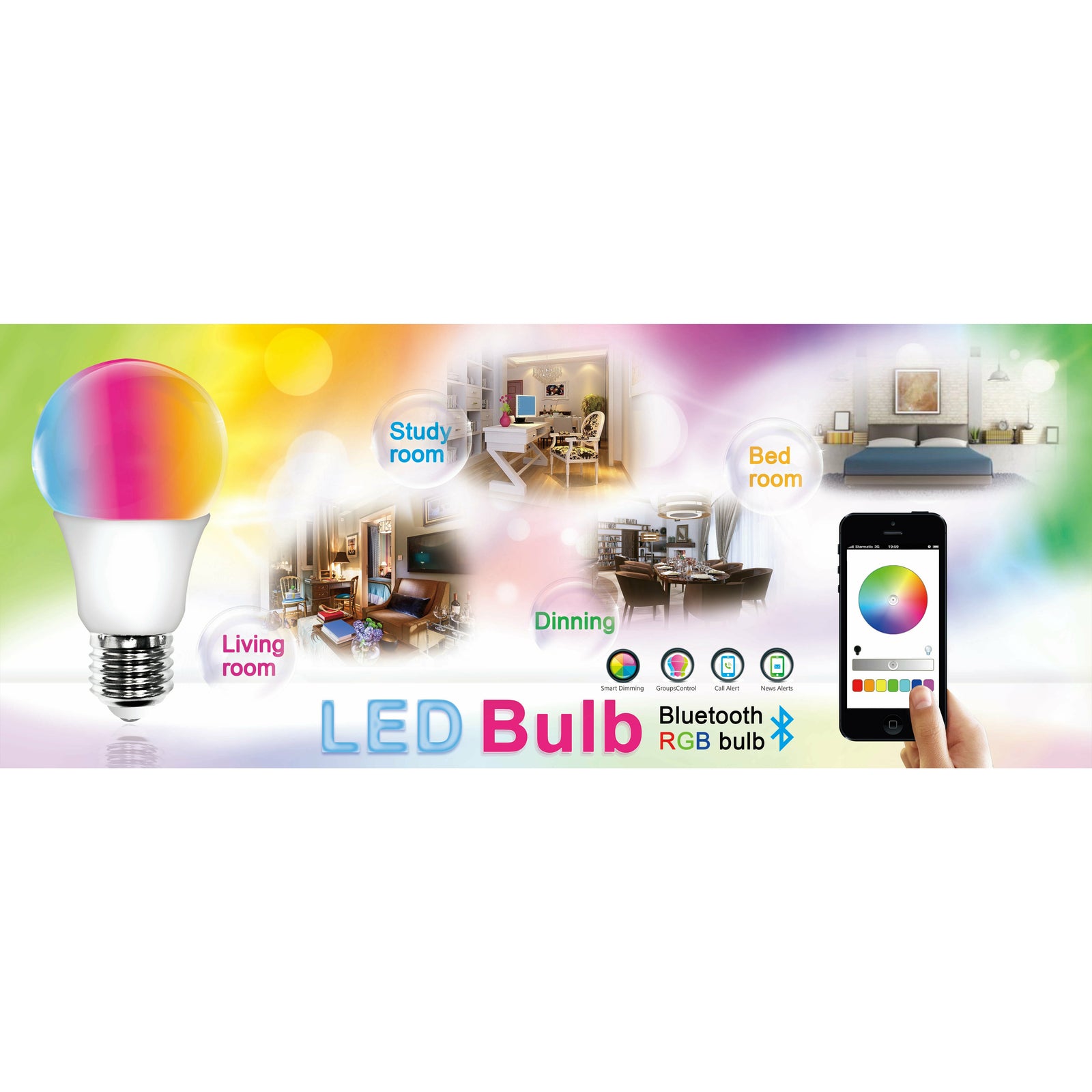 MV SMART BULB 9W E27 TWIN PACK  (apple app only )