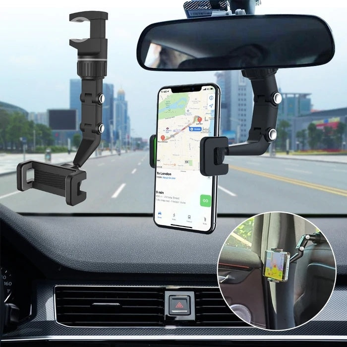 TEQ Adjustable Phone Holder Car Rearview Mirror Mount
