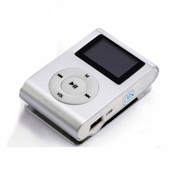 Mini Clip 16G MP3 Music Player With USB Cable &amp; Earphone Silver