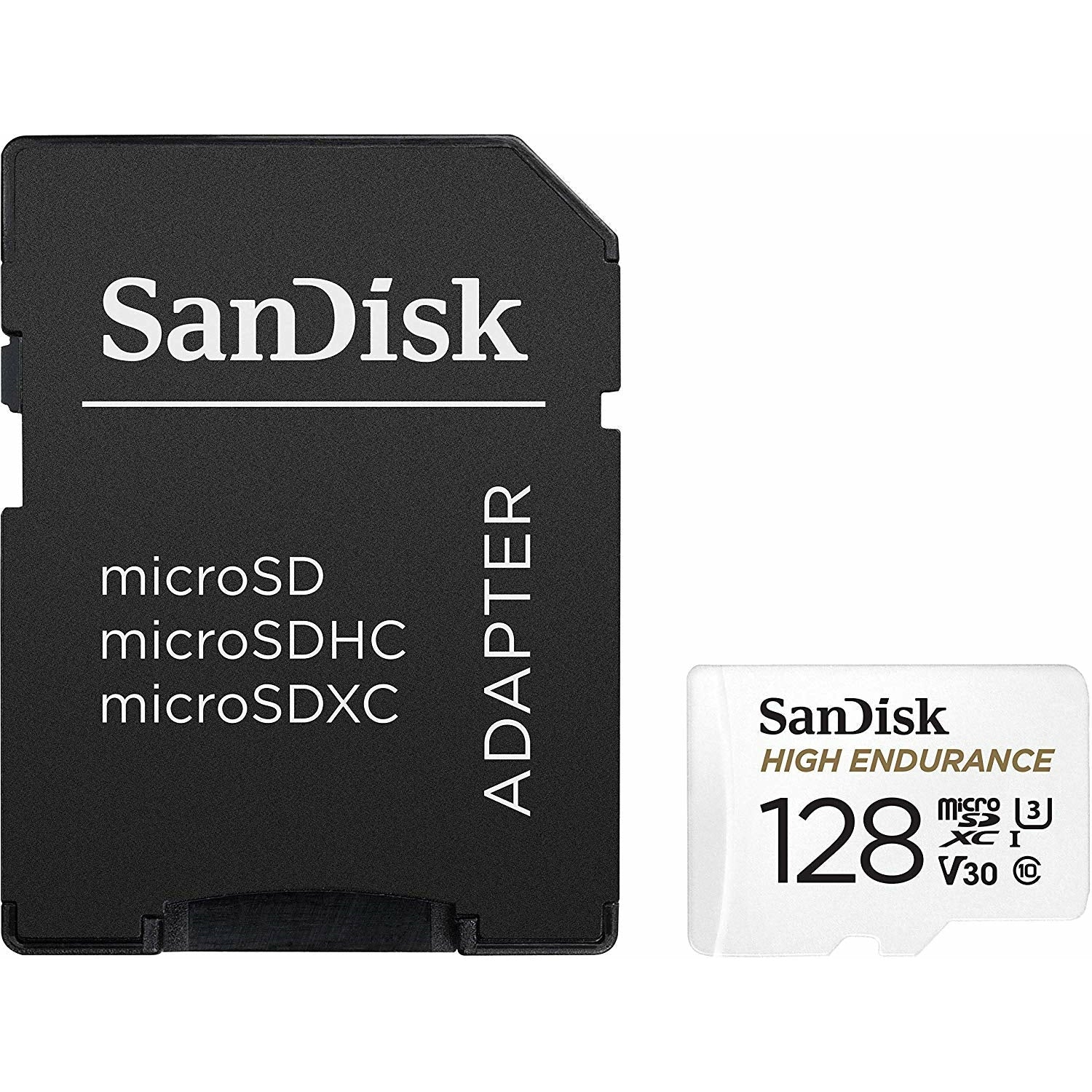 SANDISK HIGH ENDURANCE MICROSDHC CARD SQQNR 128G UHS-I C10 U3 V30 100MB/S R 40MB/S W SD ADAPTOR SDSQQNR-128G-GN6IA