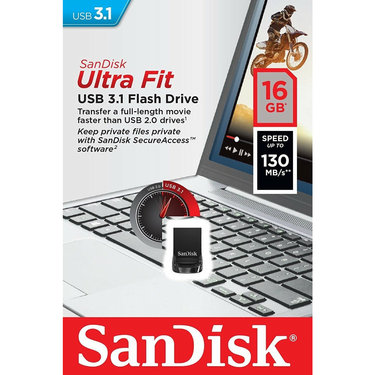 SANDISK 16GB CZ430 ULTRA FIT USB 3.1 (SDCZ430-016G)