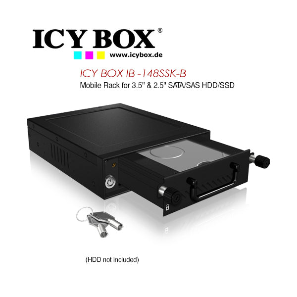 ICY BOX Mobile Rack for 3.5&quot; &amp; 2.5&quot; SATA/SAS HDD and SSD (IB-148SSK-B)