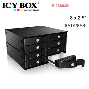 ICY BOX IB-2280SSK - Backplane for 8x 2.5" SATA/SAS HDD and SSD