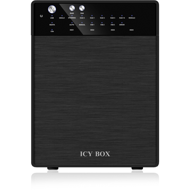 ICY BOX External 4 bay RAID System for 3.5" SATA I / II / III hard disks with USB 3.0 and eSATA (IB-RD3640SU3)