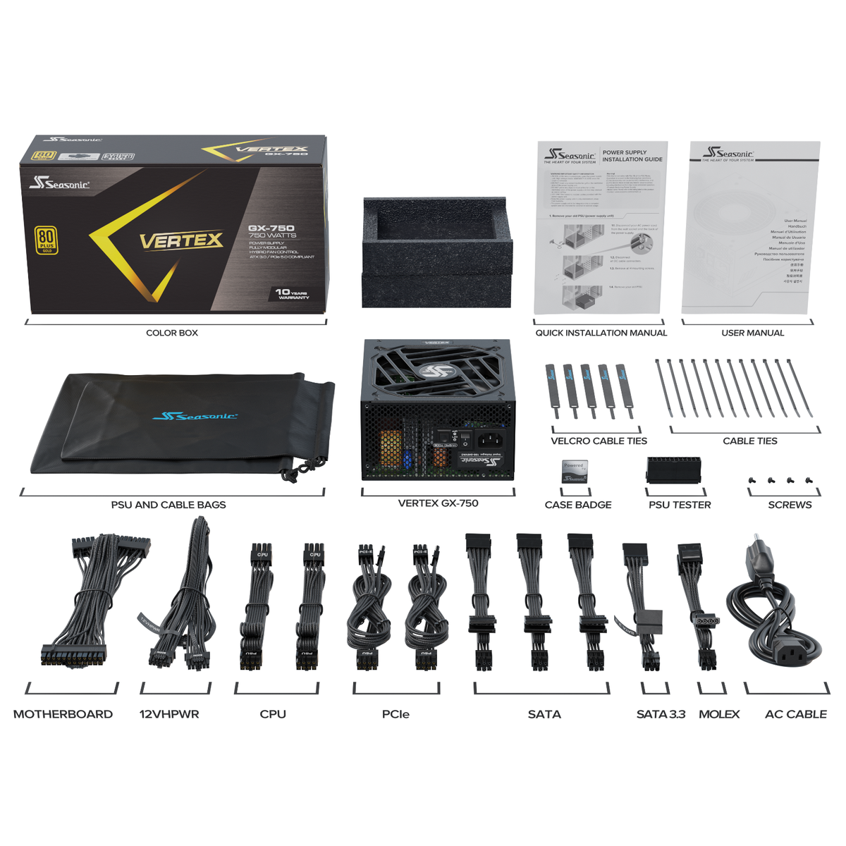 Seasonic VERTEX 750W (GX-750)  80 PLUS Gold Modular PSU ATX 3.0