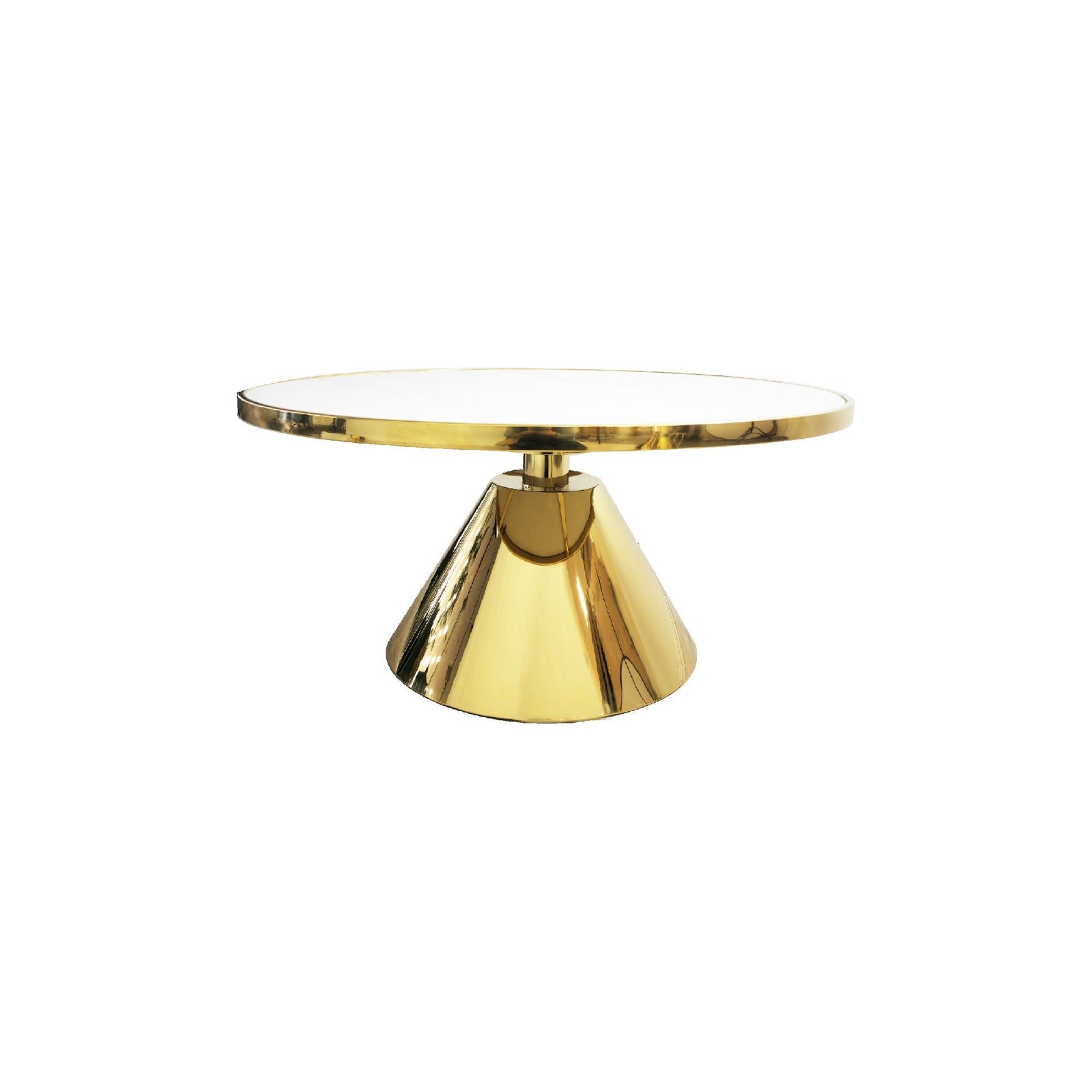 Glam Gold 90cm Coffee Table - White Marble