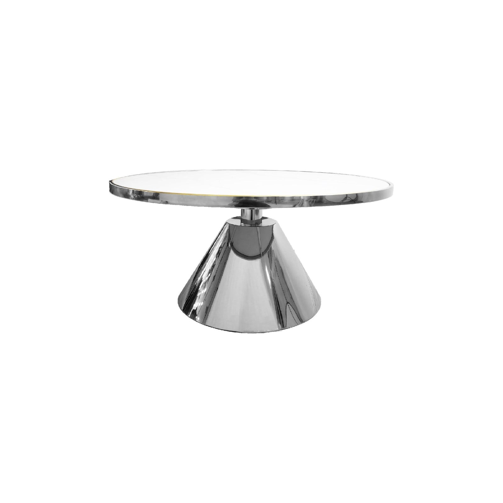Glam Silver 90cm Coffee Table - White Marble