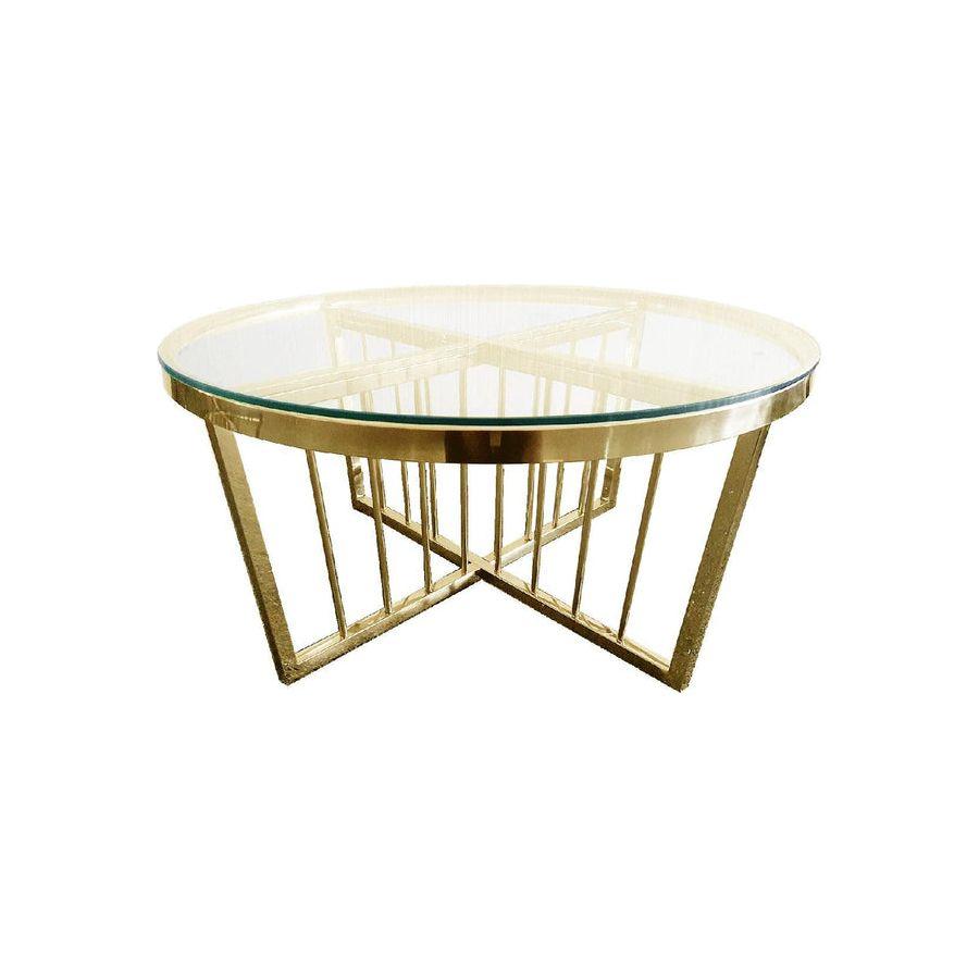 Salina Coffee Table -ClearTop - 80cm Gold