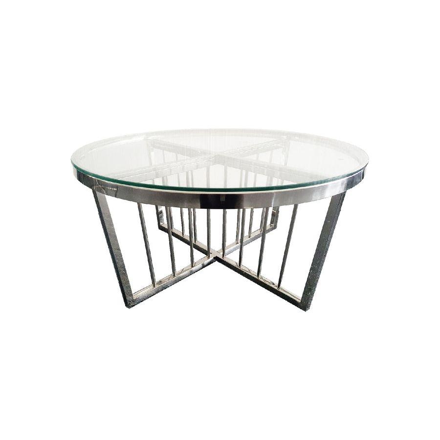Salina Coffee Table -ClearTop - 80cm Silver