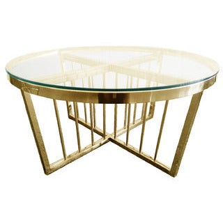 Serena Coffee Table -ClearTop - 95cm Gold