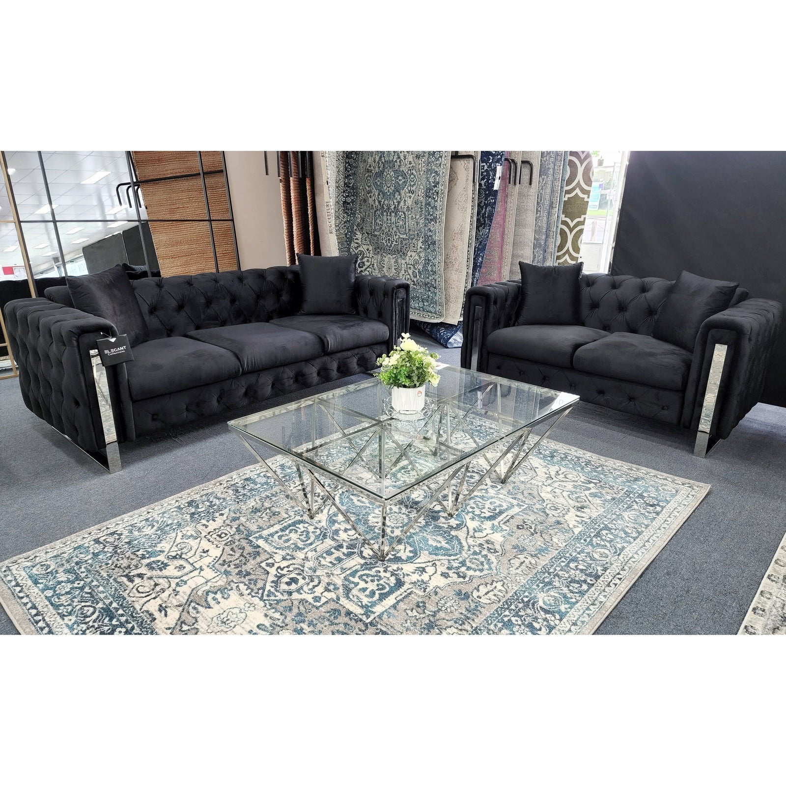 Madeline Range - Black Velvet - Silver Trims