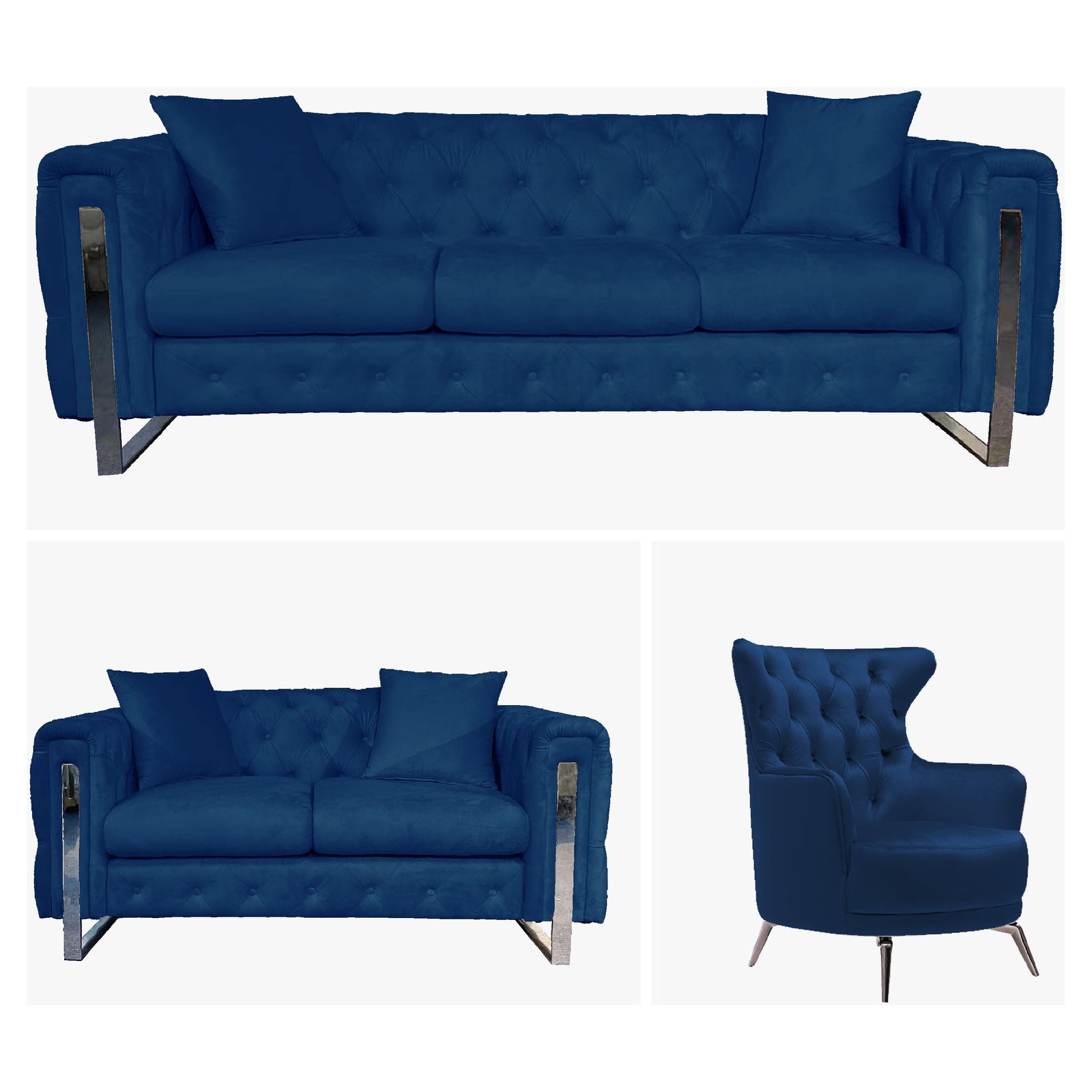 Madeline Range - Blue Velvet - Silver Trims