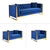 William Lounge - Blue Velvet - Gold Trims