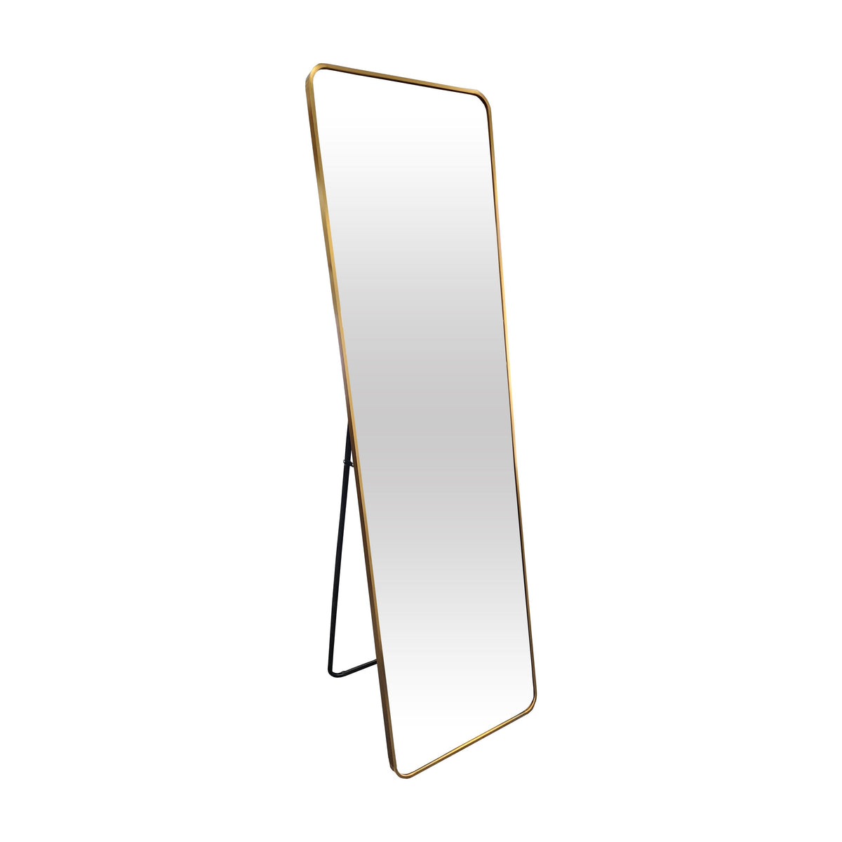 Metal Rectangle Gold Free Standing Mirror - 50cm x 170cm